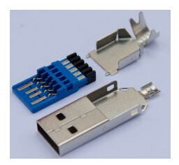 USB A公3.0焊線三件式帶線夾 9P藍(lán)膠帶外殼焊接技術(shù)與五金產(chǎn)品研發(fā)解析